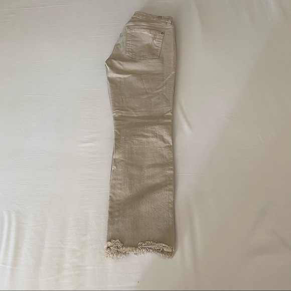 7 FAM Ankle Straight Raw Hem Frayed Jeans 24 - Picture 2 of 9